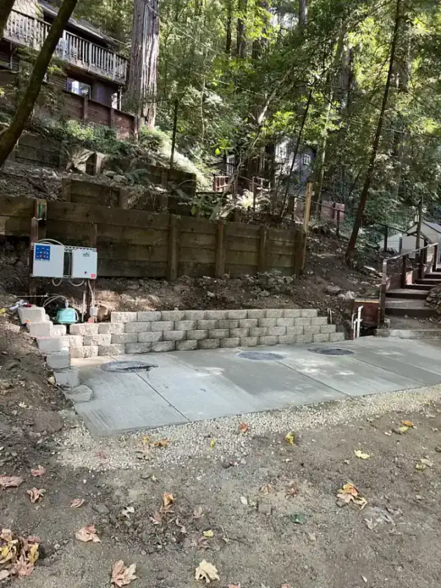 Engineered septic retaining wall and control panel